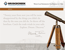 Tablet Screenshot of bridgecreekinvestment.com